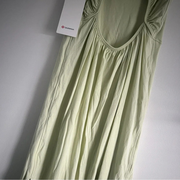 🆕 Lululemon Pima Cotton Open Back Midi Dress - Dewy - Picture 4 of 9